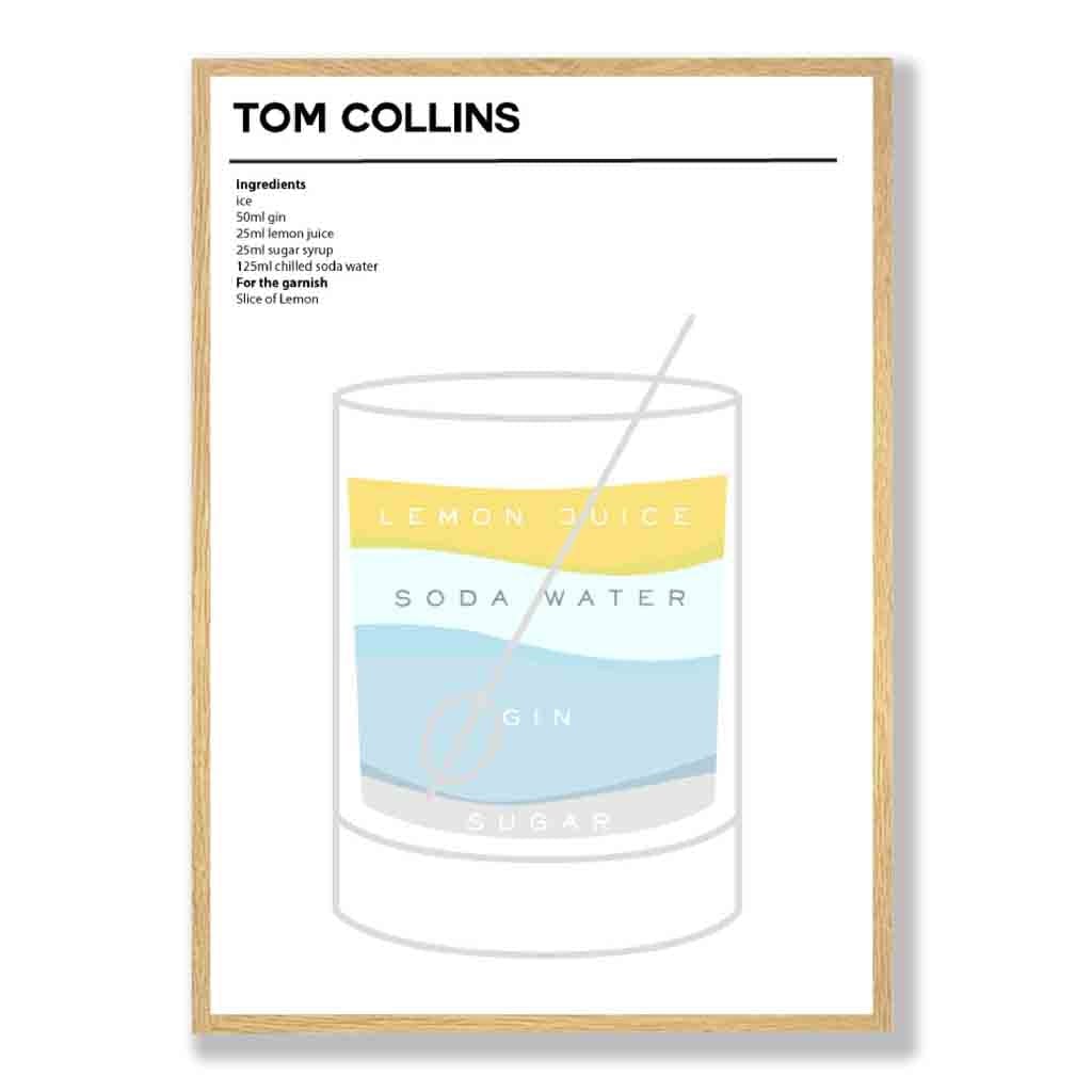 Tom Collins - Minimal Cocktail Poster