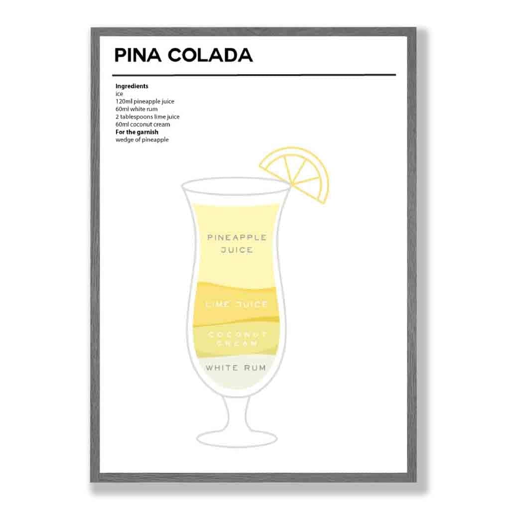 Pina Colada - Minimal Cocktail Poster