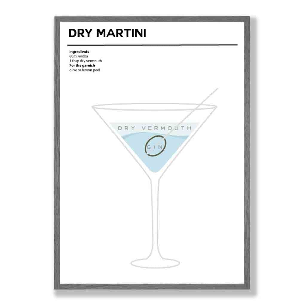 Dry Martini - Minimal Cocktail Poster