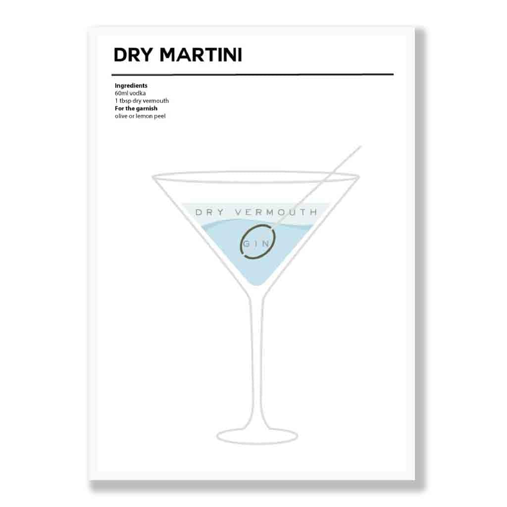 Dry Martini - Minimal Cocktail Poster