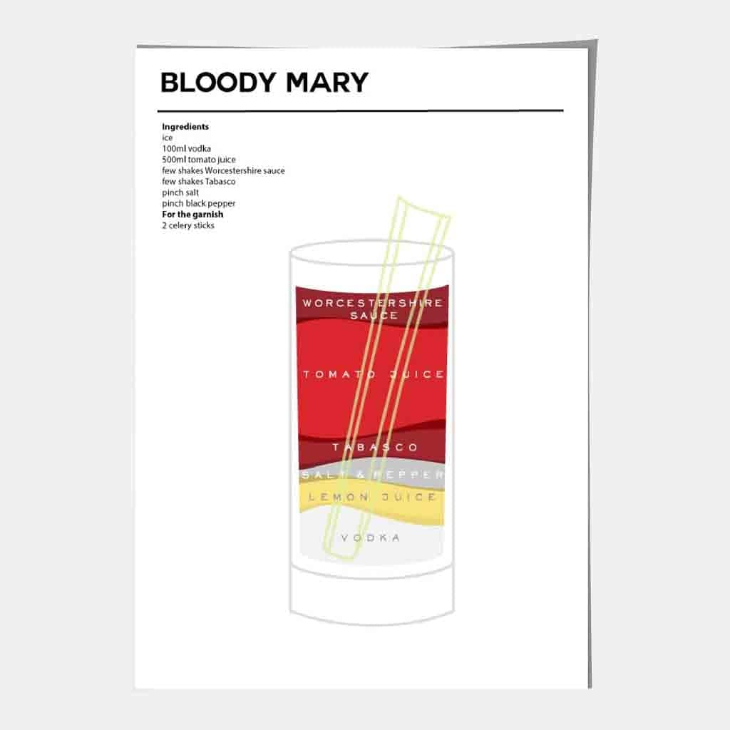 Bloody Mary - Minimal Cocktail Poster
