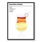 Bahama Mama - Minimal Cocktail Poster