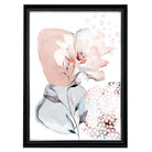 Blush Pink and Grey Abstract Floral Rose and Geometric Shapes No 3
