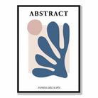 Pink and Blue Abstract Matisse Inspired Floral Wall Art Print