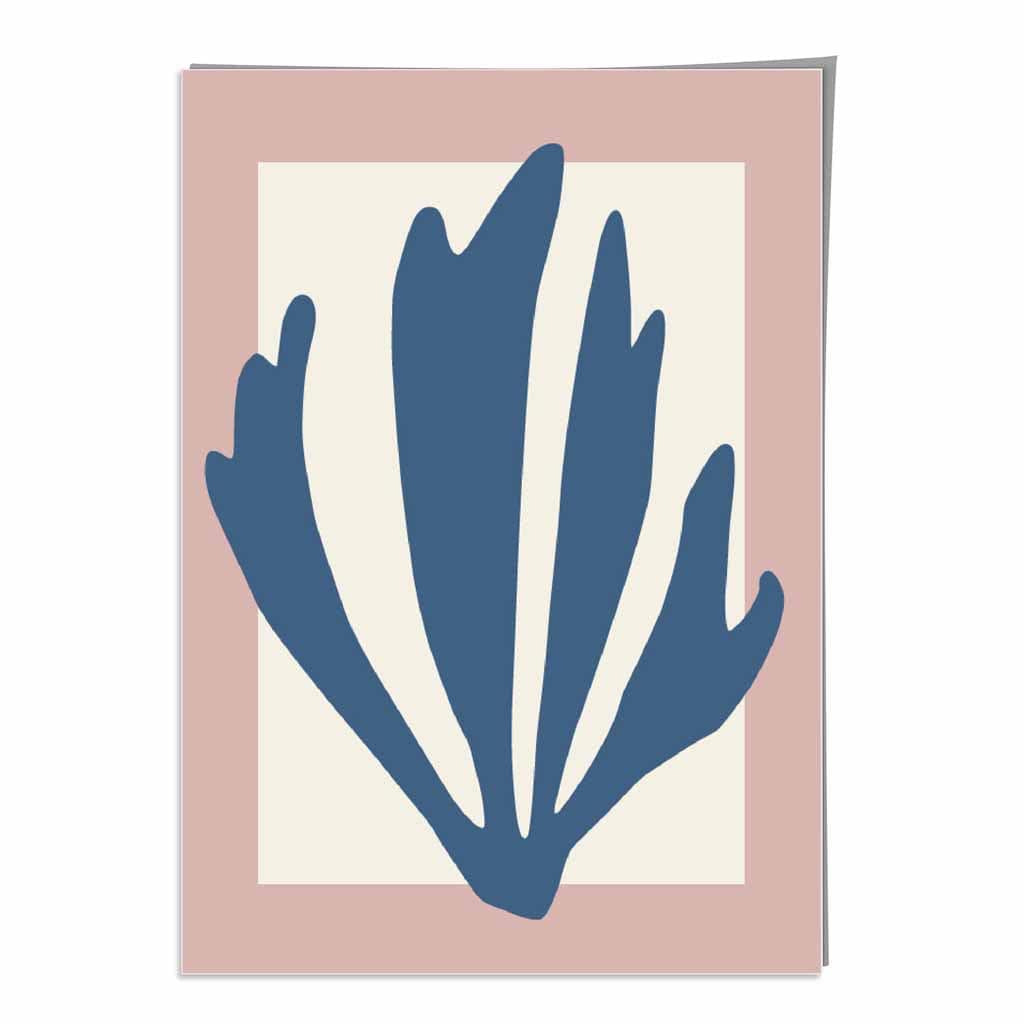 Pink and Blue Matisse Inspired Floral Wall Art Print No 4