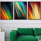 Set of 3 Abstract Ribbons of Bright Colours Wall Art Prints
