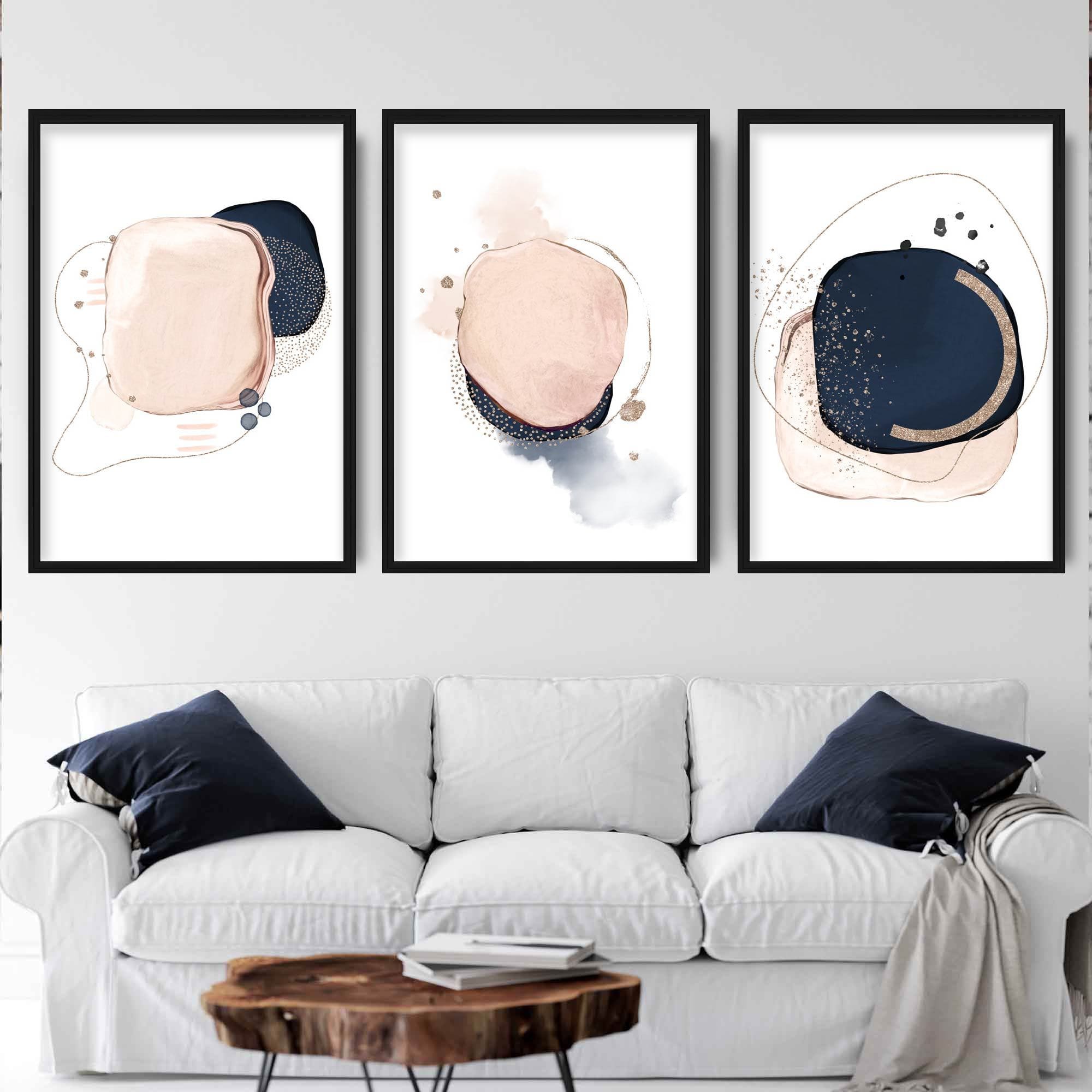 Set of 3 Abstract Winter Moods Abstract Wall Art prints