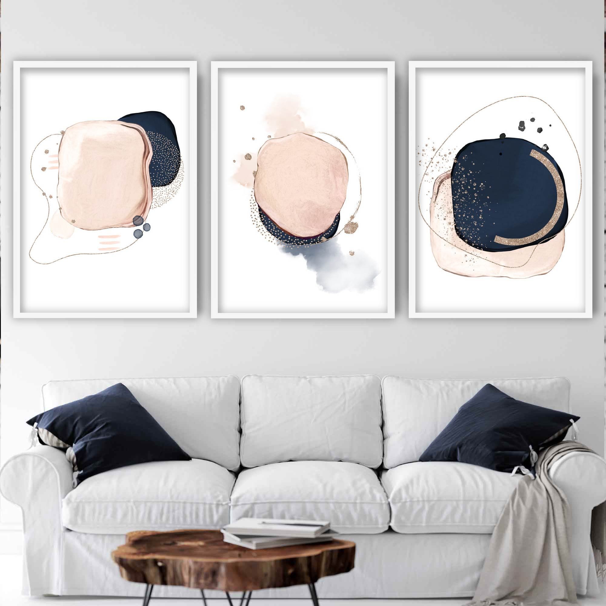Set of 3 Abstract Winter Moods Abstract Wall Art prints