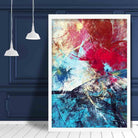 Bright Blue's and Pink's Abstract Oil 3 Poster