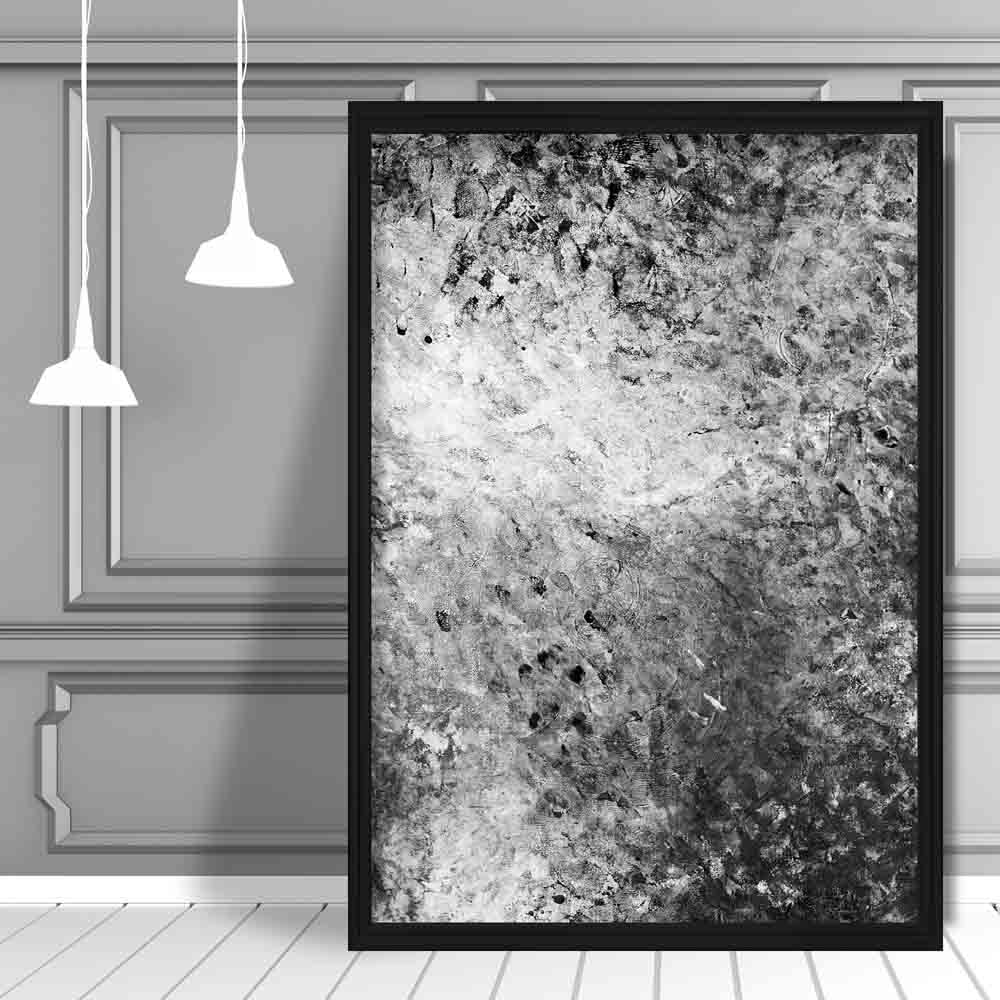Black and Grey Abstract Oil 5 Poster