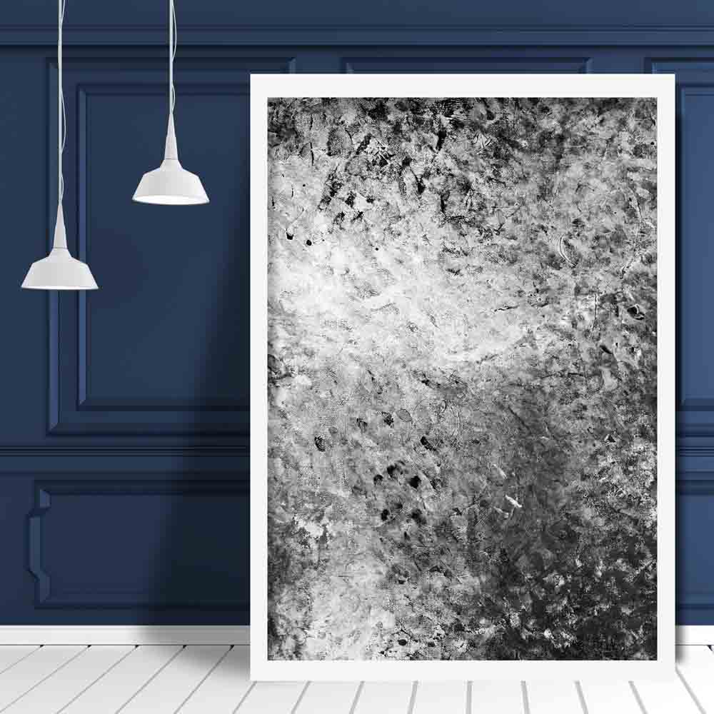 Black and Grey Abstract Oil 5 Poster