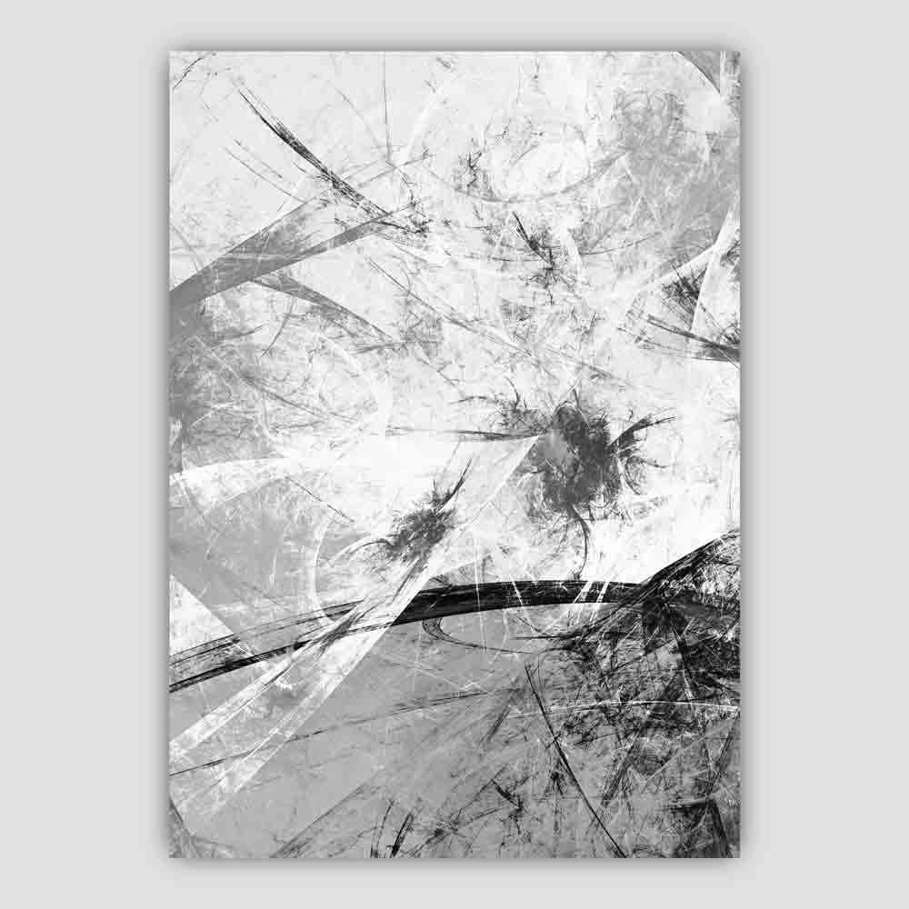 Black and Grey Abstract Oil 2 Poster