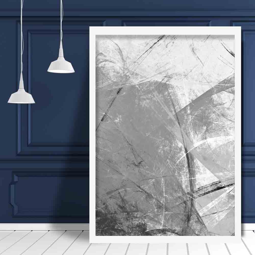 Black and Grey Abstract Oil 1 Poster