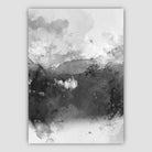 Black and Yellow Watercolour Mountains 1 Poster