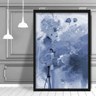 Abstract Textured Navy Blue Painting No 3 Art Print