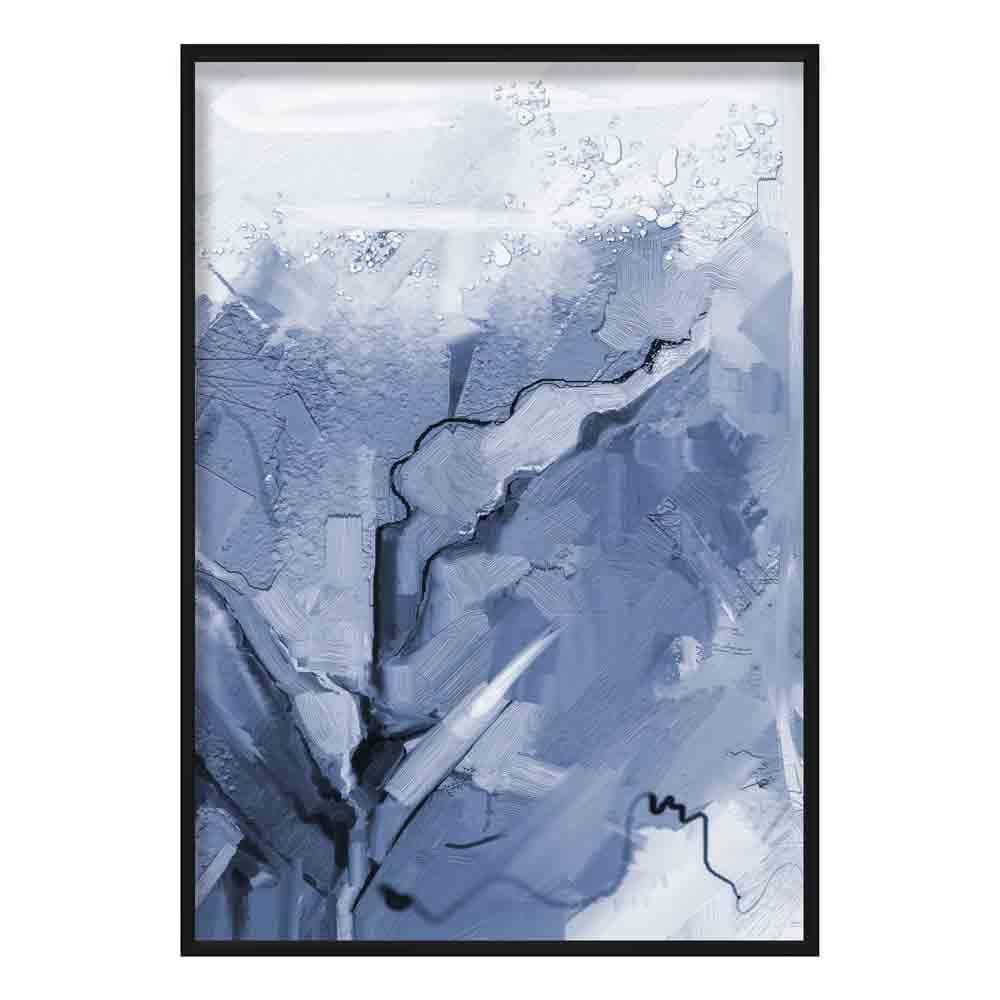 Abstract Textured Navy Blue Painting No 2 Art Print