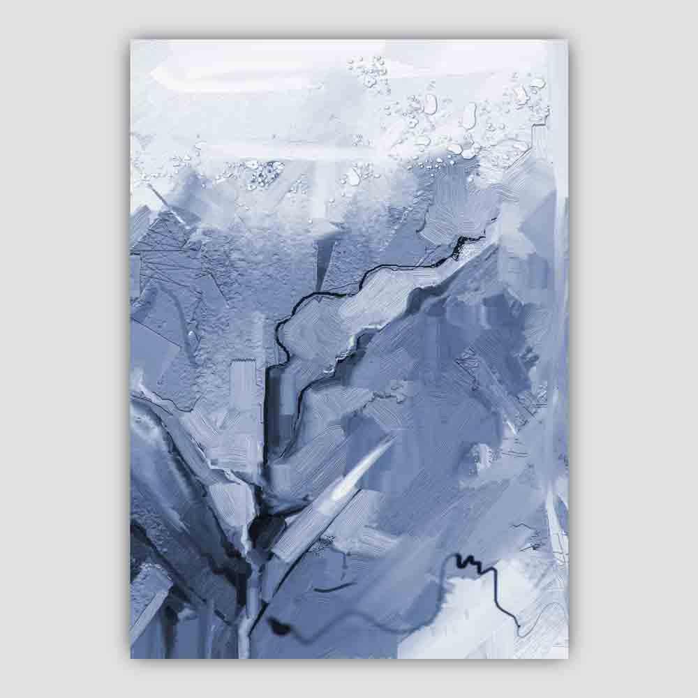 Abstract Textured Navy Blue Painting No 2 Art Print