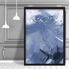 Abstract Textured Navy Blue Painting No 1 Art Print