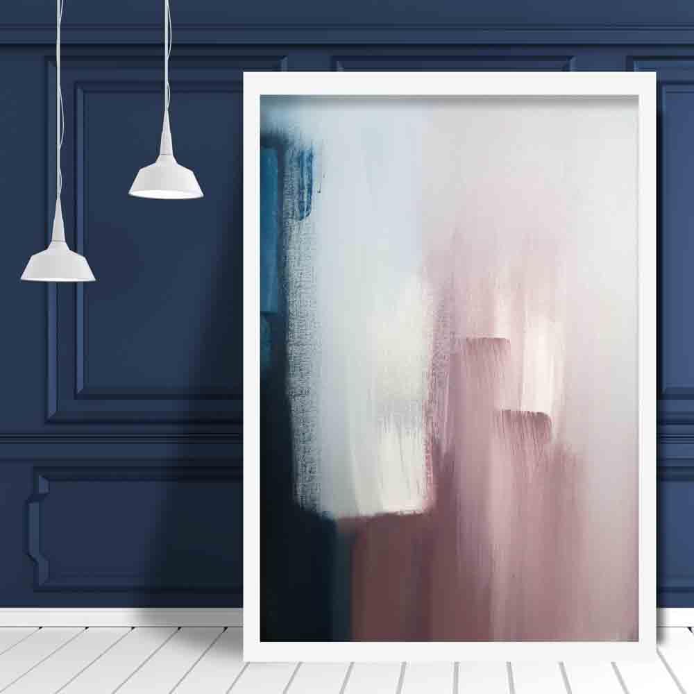 Pink & Blue Abstract Texture Painting 3 Poster