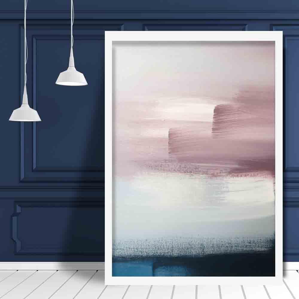 Pink & Blue Abstract Texture Painting 1 Poster