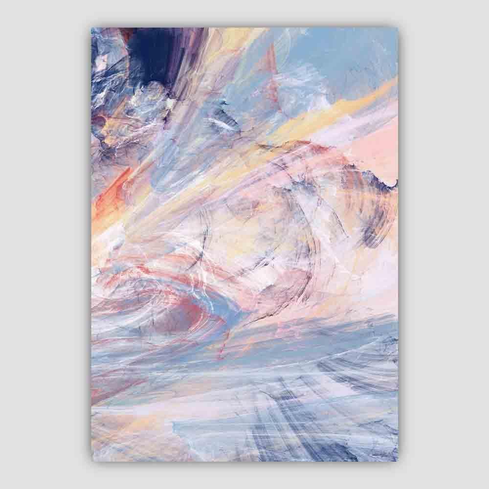 Pink & Blue Sunset Abstract Painting 3 Poster