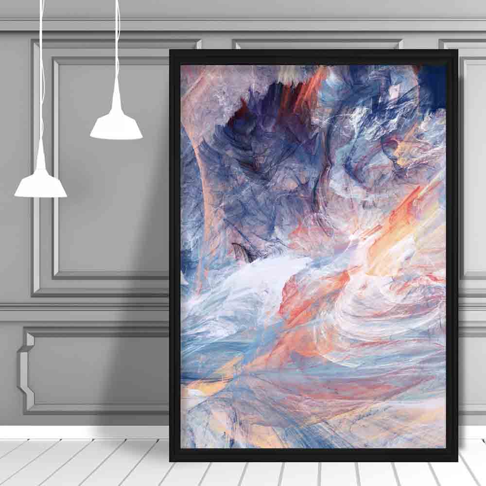 Pink & Blue Sunset Abstract Painting 2 Poster