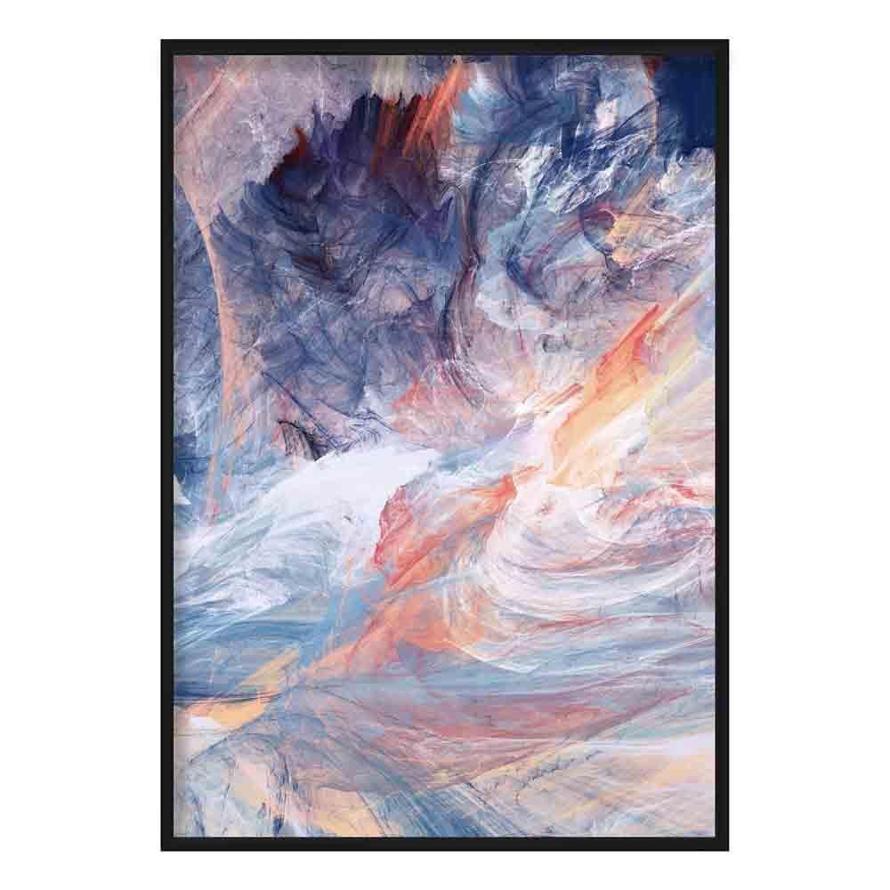Pink & Blue Sunset Abstract Painting 2 Poster