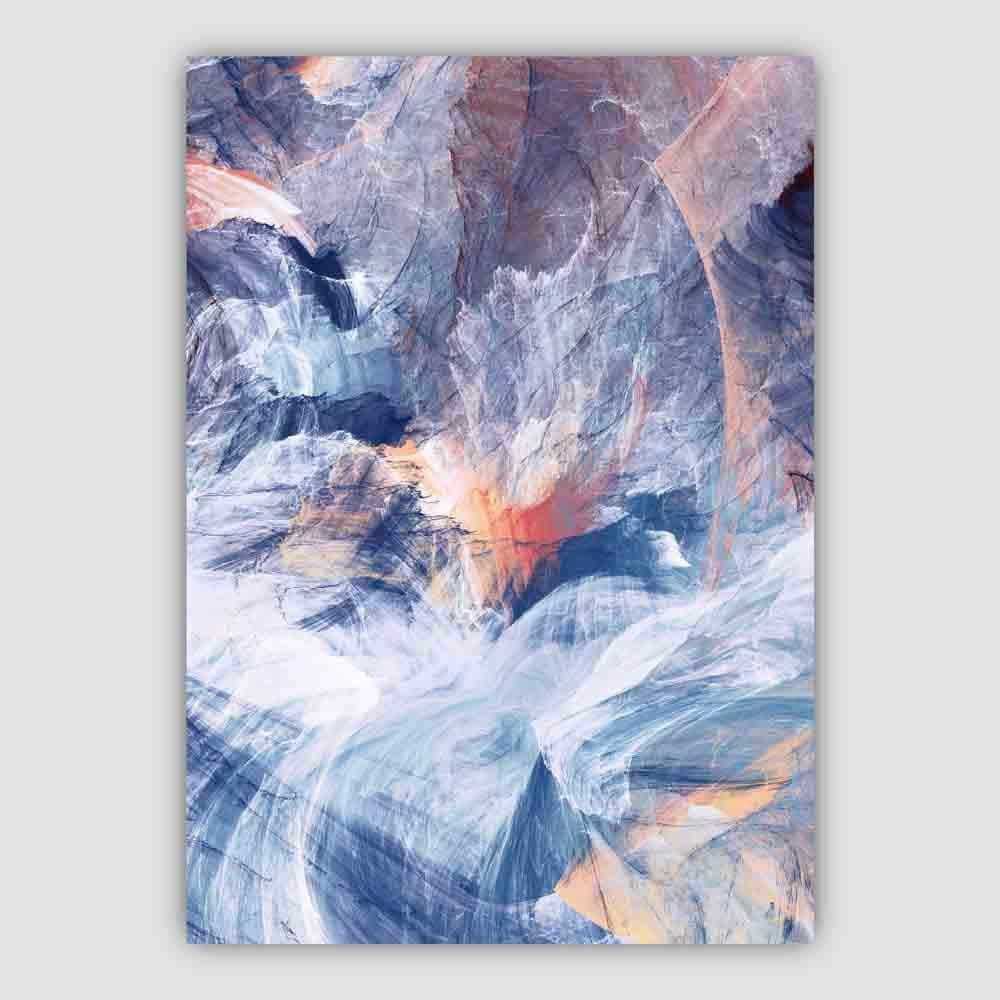Pink & Blue Sunset Abstract Painting 1 Poster