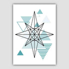 Star Abstract Geometric Scandinavian Aqua Blue Poster