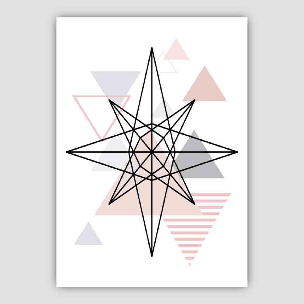 Star Abstract Geometric Scandinavian Blush Pink Poster