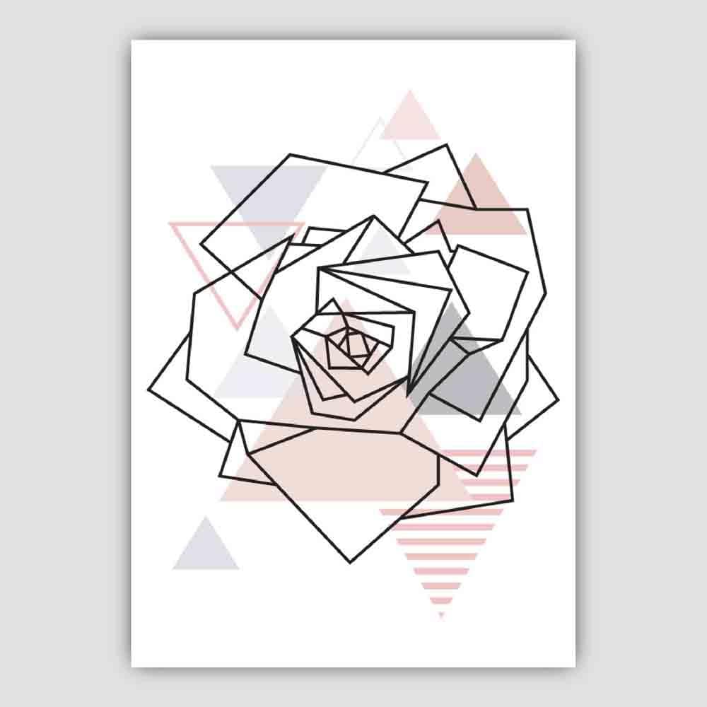 Rose Head Abstract Geometric Scandinavian Blush Pink Poster