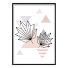 Tropical Leaves Abstract Geometric Scandinavian Blush Pink Poster