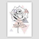 Rose Abstract Geometric Scandinavian Blush Pink Poster