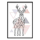 Majestic Stag Abstract Geometric Scandinavian Blush Pink Poster