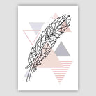 Feather Abstract Geometric Scandinavian Blush Pink Poster