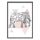 Elephant Abstract Geometric Scandinavian Blush Pink Poster