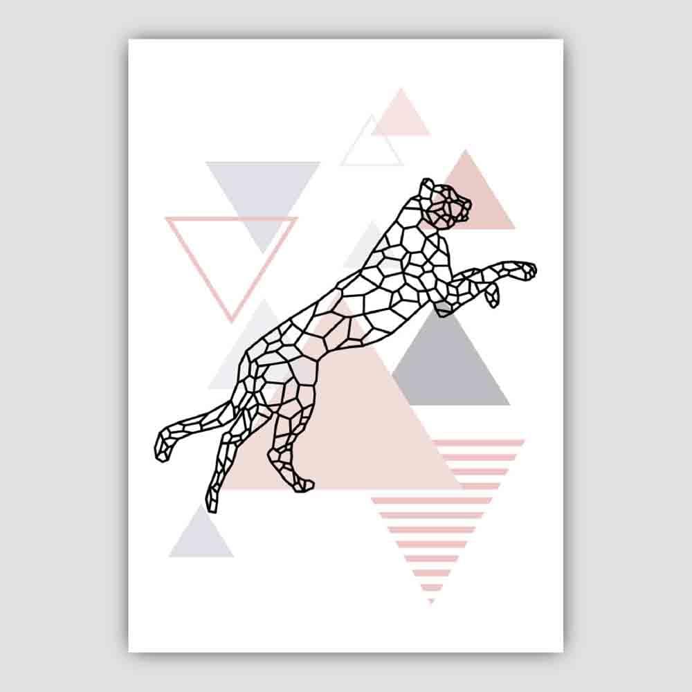 Cheetah Abstract Geometric Scandinavian Blush Pink Poster