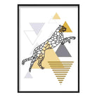 Cheetah Abstract Geometric Scandinavian Yellow and Grey Print