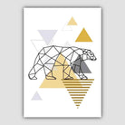 Polar Bear Abstract Geometric Scandinavian Yellow and Grey Print