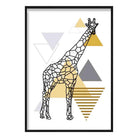 Giraffe Abstract Geometric Scandinavian Yellow and Grey Print