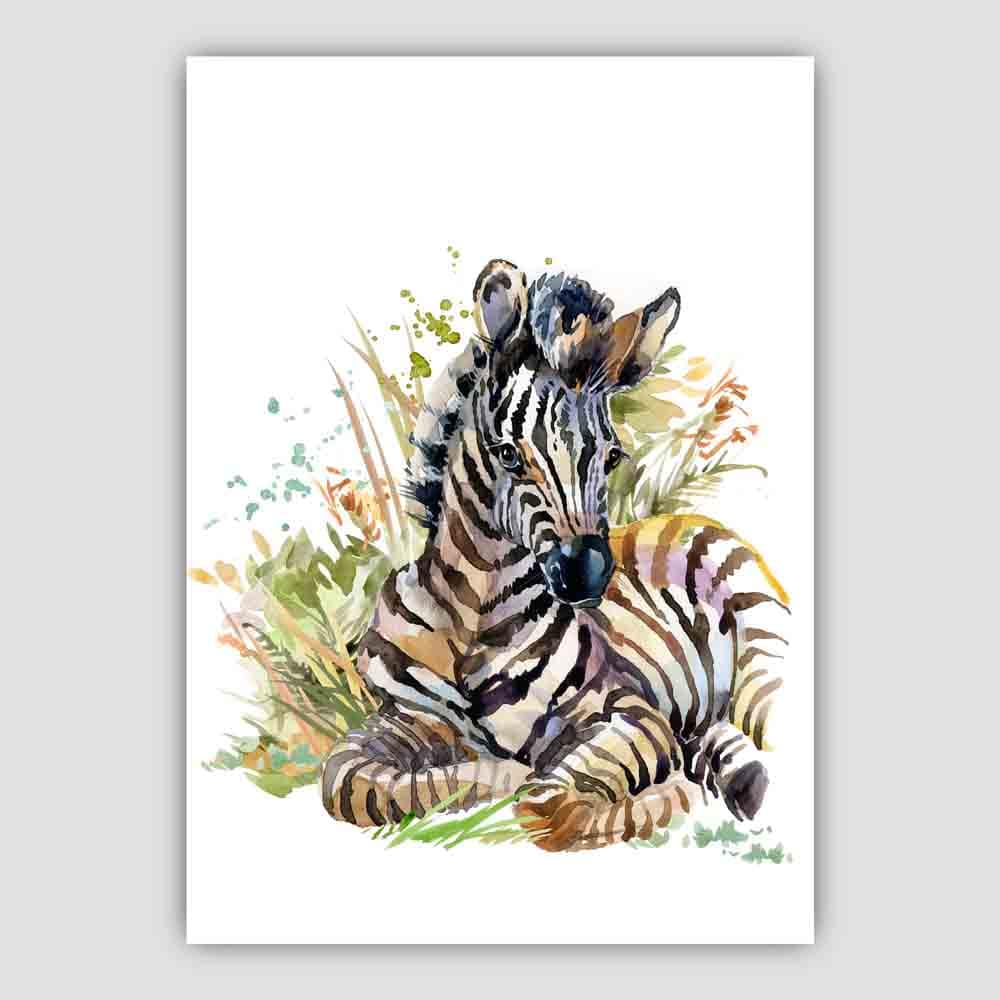 Baby Zebra Watercolour Art Print