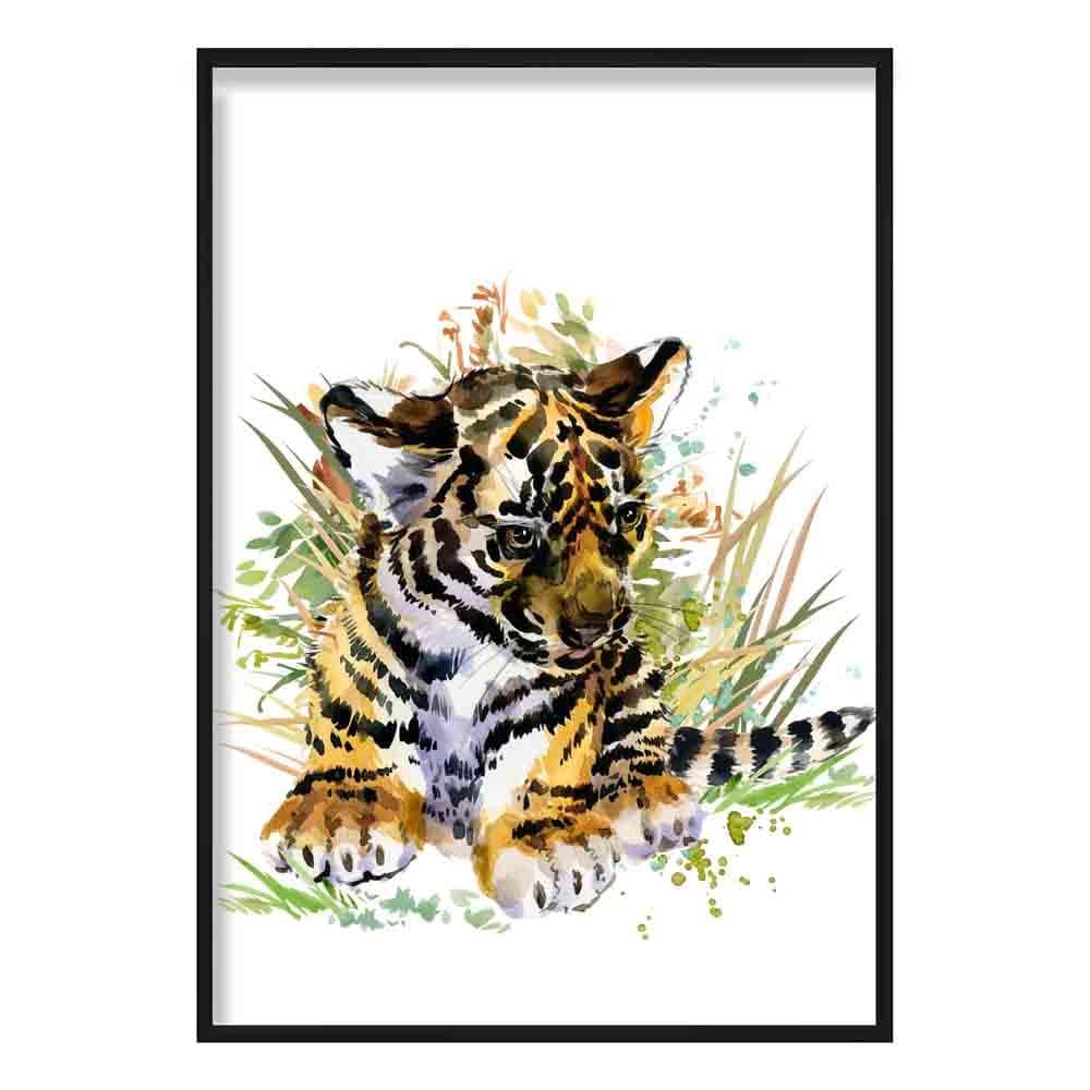 Baby Tiger Watercolour Art Print