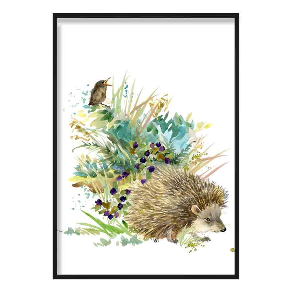 Baby Hedgehog Watercolour Art Print