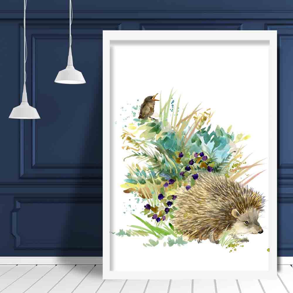 Baby Hedgehog Watercolour Art Print