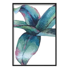 Tropical Plant Blue Green Watercolour Leaves Poster