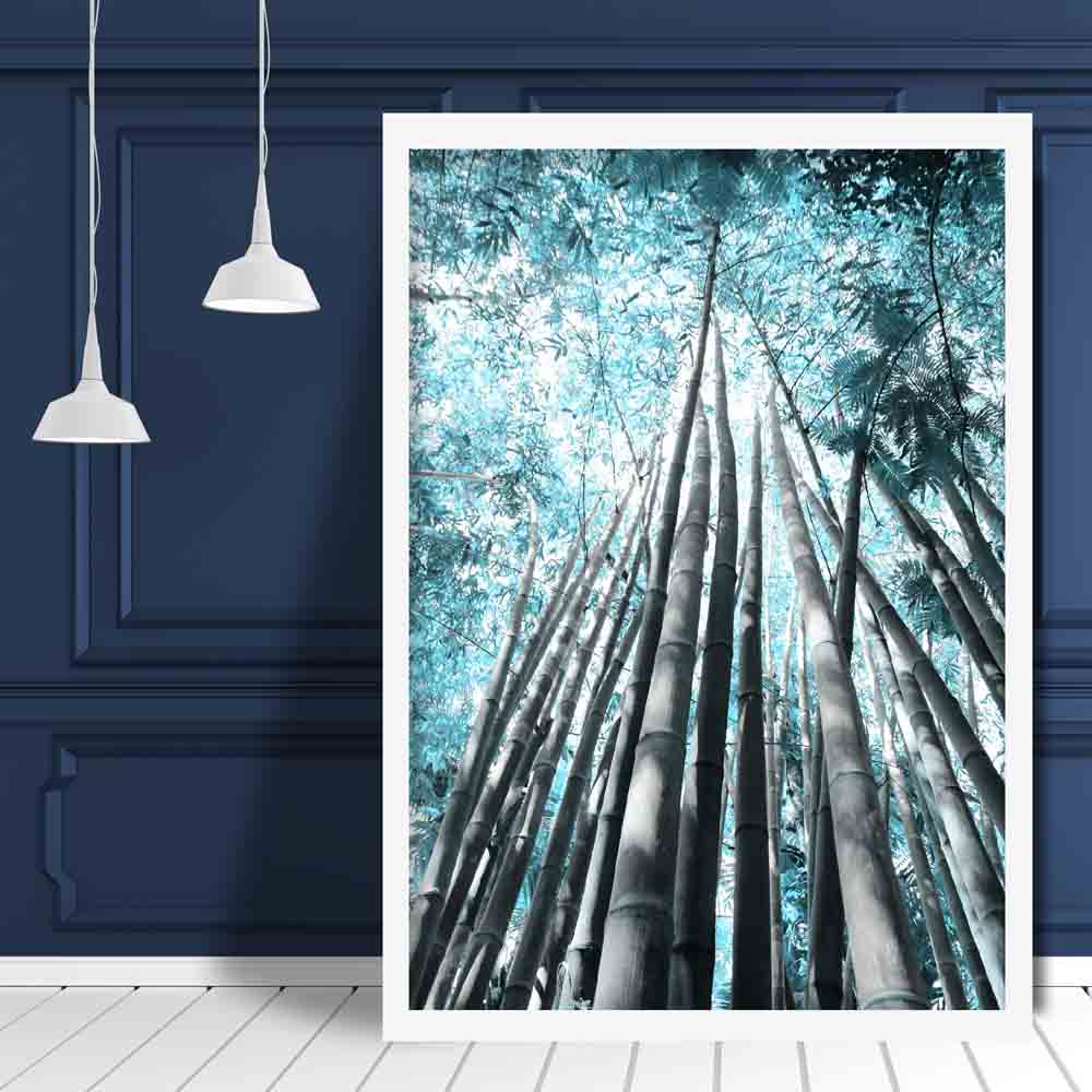 Palm Tree Canopy Aqua Photo Print
