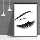 Black and White Glitter Effect Eyelashes Poster