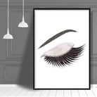 Grey Watercolour and Glitter Effect Eyelashes Poster
