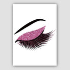 Pink Glitter Effect Eyelashes Poster