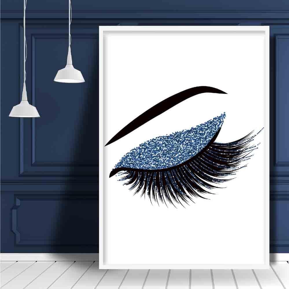 Blue Glitter Effect Eyelashes Poster